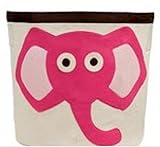 【MM-34】 アニマル 動物 おもちゃ ラウンド 収納 ボックス 赤ちゃんの おむつ ガーゼ タオル なども可愛く 収納 (ゾウさんピンク)