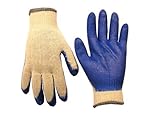 Custom Leathercraft 2029XL String Knit Gloves with Blue Dip Extra Large [並行輸入品]