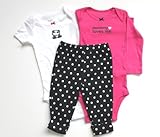 カーターズ【Carter's】(カーターズ　セット) 長袖ボディ・半袖ボディ・パンツ 3点セット☆ドット×パンダちゃん<br>3M