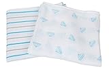Swaddle Blankets | Receiving & Baby Blankets | 100% Organic Cotton | Set of 2 | Large 47 x 47 | by D