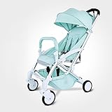 ベビーカー、折り畳み式四輪車、アルミ合金フレーム、オックスフォード布カバーファブリック ( Color : Green )