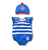 エルフ ベビー(Fairy Baby) 楽しい夏のフード付き ベビー着ぐるみロンパース 記念写真 パーティー用 ブルー 90