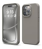 【elago】 iPhone15Pro 対応 ケース 耐衝撃 傷 指紋 防止 シリコン スマホケース スリム 衝撃吸収 サラサラ 手触り シリコンケース [ Apple iPhone15 Pro アイフォン15 プロ 対応 携帯ケース ] iPhone15Proケース SILICONE CASE ミディアムグレー