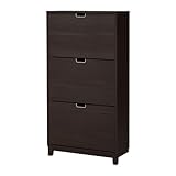 IKEA(イケア) ST?LL ブラックブラウン 60169562 靴収納用キャビネット 3コンパートメント、ブラックブラウン