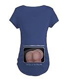 Zhhyltt 出産のtシャツ Women's Maternity T-Shirt Short-Sleeve Funny Baby Butt for Pregnancy Gift