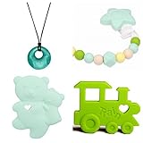 Baby Teether Toy To Reduce Teething Pain & Inflammation. Bonus Silicone Teething Necklace FREE. Soft