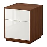 IKEA(イケア) NYVOLL ミディアムブラウン/ホワイト 90201834 チェスト(引き出し×2)、ミディアムブラウン、ホワイト