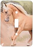 3Dローズ 馬 ‐ パロミノ ホース - 照明スイッチカバー - シングル トグルスイッチ - lsp_4799_1 (並行輸入)