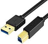 DTECH USB 3.0 ケーブル プリンターケーブル 1m タイプA オス タイプB オス 5Gbps 高速転送 動作安定 外付けHDD 外付けSDD プリンターなど対応