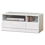 クロシオ テレビ台 ホワイト 幅89.5×奥行40×高さ38.5cm シャイン 鏡面 32型 白 ツヤ モダン 023700