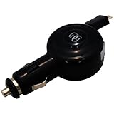 RM スマートフォン対応 microUSBケーブル巻き取り式 車載シガーソケットUSB充電器 別売USBケーブルも接続可能 RM-DC2321BK