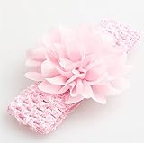 【爱莉セレクトショップ】ベビー用ヘアバンド　お花柄 新生児 赤ちゃん 出産祝い 内祝い お宮参り 誕生日 100日記念 こどもの日 記念撮影 初節句に (ピンク)