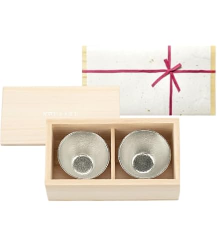 Amazon.co.jp: スズ ぐい呑 猪口 能作 本錫100％ 酒器 ぐい呑み 2個