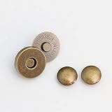 両面カシメ式 マグネットホック マグネットボタン レザークラフト 材料 金具 10組セット (18mm, アンティークゴールド)