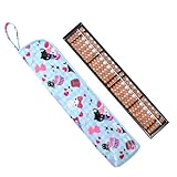 楽しく計算おしゃれそろばんセット(木製・23桁)　水色アーガイルと子猫のプリンセス　日本製　N5708120