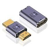 Duttek 8K HDMI2.1変換アダプター 48Gbps UHD HDMIオスオス変換アダプター HDMIメスからフェムラエ カプラーアダプタコネクター 8K@60Hzビデオ対応 DVD/テレビ/モニター用 (2個パック)