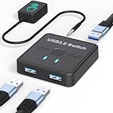USB 切替器, USB-A 双方向 切り替え器 2入力1出力/1入力2出力, 手元スイッチ PC2台用 1台のプリンターを2台のパソコンで使用 USB3.0切り替え器 2台 キーボード 1台