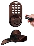 MiLocks XFL-02OB Digital Deadbolt Door Lock and Passage Lever Handle Combo with Keyless Entry via Re