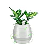 防水ワイヤレスBluetoothスピーカー音楽Flowerpot、aozbz Plants Flower Potsスマートタッチリーフピアノ音楽再生、花瓶、RGBカラフルなLEDナイトライトfor O