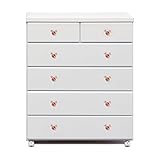 アルファタカバ ディズニー家具シリーズ 80cm幅5段キャスター付チェストセレクトミッキー クリスタルミッキーピンク