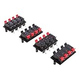 Fenteer 8ウェイ　2行　プッシュ　リリース　コネクタ　プレート　ステレオ　スピーカー　端子　4個　高性能　安定性 　 小型 軽量