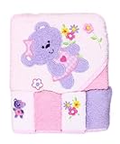 Spasilk 100% Cotton Hooded Terry Bath Towel with 4 Washcloths, Bear Girl by Spasilk [並行輸入品]