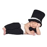 hibote 写真　プロップ新生児の赤ちゃんの少女かぎ針編みのニットコスチューム服のキャップギフトセット