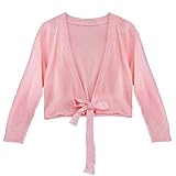 (フィーショー) FEESHOW バレエ用品 長袖カシュクール 純綿生地 あたたかい カーディガン ジュニア用 カーディガンボレロ 女の子 ダンス用品 ピンク 150
