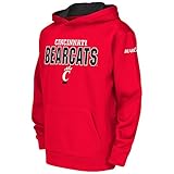 Colosseum Youth Cincinnati Bearcats Poly用プルオーバーパーカー Large (16/18) with Name Printed on the Back レッド