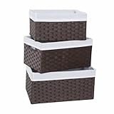 Redmon 3-Piece Basket Storage Set, Espresso/White by Redmon [並行輸入品]