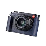 Leica Q2用カメラハーフケース、SIUTATDSHヴィンテージメタル本革カメラ保護ケース スタイリッシュ ポータブル 耐衝撃 (ブルーL)
