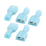 uxcell 絶縁圧着端子　ナイロン製　ブルー　16-14AMGワイヤ　 5個入り