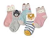 (リアルスタイル)Real Style 夏 ベビー 幼児用 キッズ 子供 かわいい スポーツ 動物 猫 通気 メッシュ 靴下 クルー丈 ソックス スニーカーソックス 5足 セット 男の子 女の子