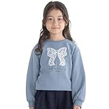 [ベベ] ラメウラケレースリボンパッチトレーナー(90~150cm) ブルー 140cm