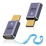 Duttek USB-C 延長アダプタ、240W USB Type-cオスUSB Cメス延長アダプタ、Type-c 延長コネクタ 40Gbps対応 8K@60Hz、Thunderbolt 3/4、Switch、iPad、MacBook対応（2パック）