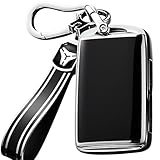 [JUNSKY] マツダ適合 CX-5 CX-60 CX-8 CX-30 CX-3 MX-30 ロードスター マツダ2 マツダ3 マツダ6 スマートキーケース キーカバー お洒落 キズ防止 MAZDA適合 キーホルダー (光沢, ブラック／プラチナ)