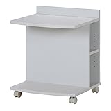 不二貿易 サイドテーブル ロー 可動棚 キャスター付 ホワイト 96360