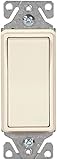 Eaton 7511LA 15-Amp 120/277-volt Heavy-Duty Grade Single-Pole Decorator Lighted Switch, Light Almond