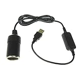 [DC-USB-1M] シガーアダプター USB 5Vポートをシガーソケット12Vに変換するアダプター (USB→シガーソケット変換アダプター) シガーソケット USBポートをシガーソケットに変換するアダプター 車用 5V->12V 100cm USBポート12V車のシガレットライターソケット メス変換アダプタコード usb シガーソケット 変換 車載充電器