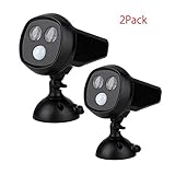 Poilee 2個 センサーライト 屋外 LED ソーラーライト ガーデンライト 自動点灯 360°回転可能 A025-2