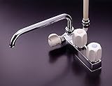 ミズタニバルブ　バス用水栓　台付2ハンドルシャワー水栓　一時ストップ有、取付ヒ.ツチ85mm、R仕犠【MW-11R】【MW11R】　[新品]