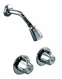 Aqua Plumb 1850022 4インチ 2ハンドル 光沢クローム ヘビーパターン ストール シャワー蛇口 シャワーヘッド シャワーアーム トリム