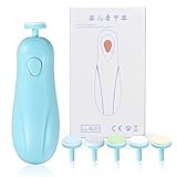 Starhealth　ネイルケアキット　電動爪磨き　爪切り　5アタッチメント付き　ベビーもママもオススメ (ブルー)
