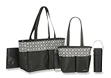 Carter's Mini Geo Print 5 Piece Diaper Bag Set, Black/White by Carter's
