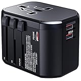 Yarrashop 海外変換プラグ 20W PD トラベルコンセント 海外旅行用 出張便利グッズ 電源変換プラグ マルチ変換器 変換ACアダプター C/BF/O/Aタイプ ヨーロッパ/韓国/香港/スペイン/イギリス/アメリカ/オースラリア/フランス/ドイツ/シンガポール/中国など 全世界対応（2USBA+1Type-C）