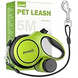 Pecute 伸縮リード 引き込み式犬リード 巻き取りがスムーズで 強いナイロンテープ 一時停止 小・中・大型犬対応 ごみ袋付き 荷重50kg 長さ8m