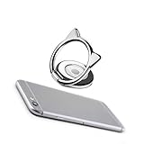 Hottsun Cell Phone Holder Attachment Finger Ring Stand Cute Cat Shape Ultra Thin Cell Phone Grip Rin