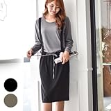 授乳服 授乳 ワンピース レイヤード サスペンダー 膝丈 カジュアル/SOD5311