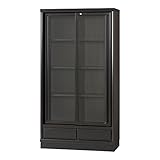 小島工芸 日本製 組立不要 健康仕様のFフォースター 中がしっかりつまった丈夫な棚板 飛散防止ガラス仕様 扉にカギ付き 高さ150.3cm 引戸タイプ 書棚 SP-80Lウェンジ [幅80.3cm 奥行40cm] 2151915