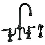 Whitehaus WHTTSLV3-9774SPR-PTR Haus 5 1/4-Inch Bar Bridge Faucet with Short Gooseneck Swivel Spout, 